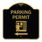 Signmission Parking Permit With Left Arrow, Black & Gold Aluminum Architectural Sign, 18" x 18", BG-1818-23402 A-DES-BG-1818-23402 - alternate 1
